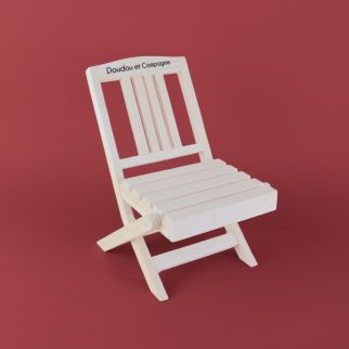 Dukke tilbehør - Klapstol i træ, 20 cm