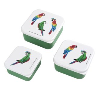 Papegøjer snackbokse, 3 stk.