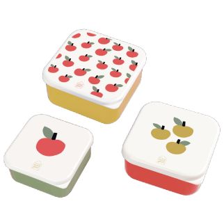 Æble snackbokse, 3 stk